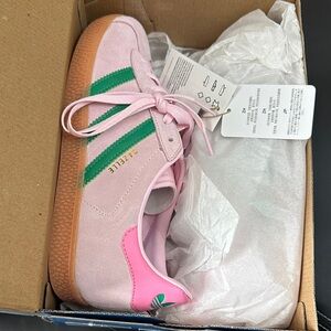 Adidas Gazelle Pink and Green Sneakers